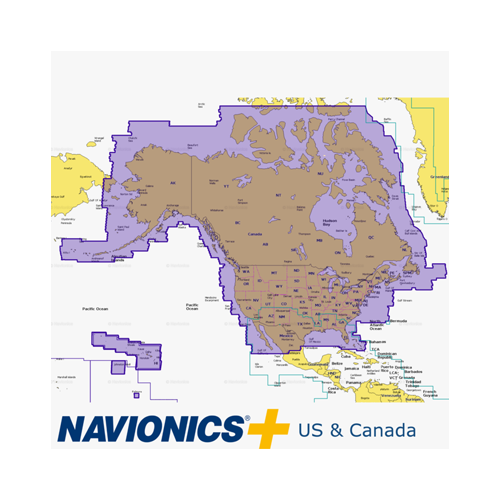 Navionics+ Preloaded Chart of All USA-Canada -Marine & Lakes- microSD™