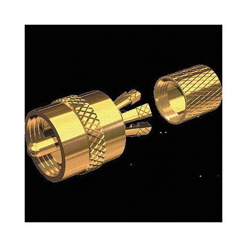 Shakespeare PL-259-CP-G Solderless PL-259 Connector for RG-8X or RG-58/AU Coax Gold Plated consumer electronics Electronics 