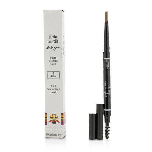 Phyto Sourcils Design 3 In 1 Brow Architect Pencil - # 2 Chatain - 2x0.2g-0.007oz