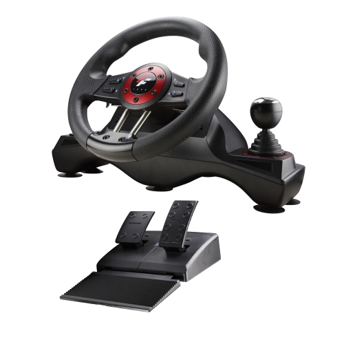 4-in-1 Force Racing Wheel Set, compatible with PC, PS3, PS4 and X-Box One, 270 degree rotation steering wheel PC/Mac