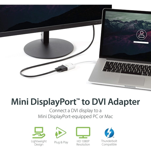 Techly Mini DisplayPort 1.2 Male to DVI 24 + 1 Female Adapter 15cm, White
