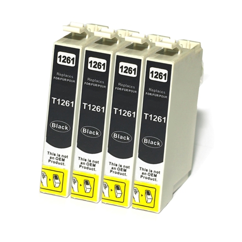 Gotoners™ Generic Packaged 4PK Epson New Compatible T126120 Standard Black Ink Cartridge For Stylus NX330/430, WorkForce 520/630/633/635/840