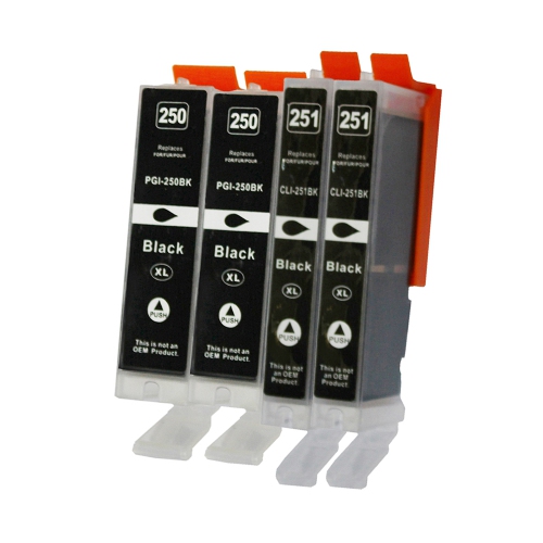 GOTONERS  Generic Packaged 4Pk Canon New Compatible Pgi-250Bk Xl Cli-251Bk Xl High Yield Ink Cartridge for Pixma Mg5420/6320, Cmx722/mx922, Pixma