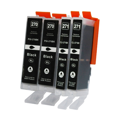 GOTONERS  Generic Packaged 4Pk Canon New Compatible Pgi-270Bk Xl Cli-271Bk Xl High Yield Ink Cartridge for Pixma Mg5720/6821/7720, Ts6020/8020/9020