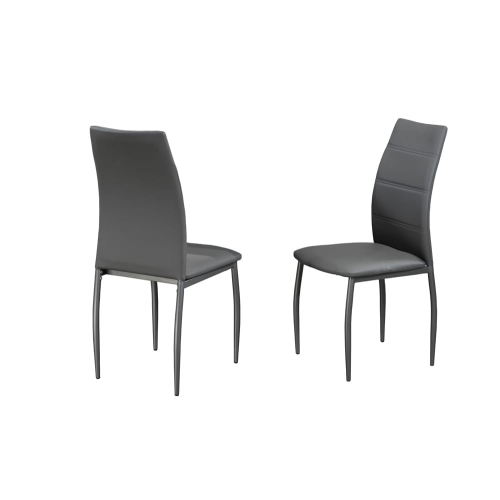 TITUS FURNITURE  Leatherette Modern Dining Chairs With Unique Curved Back And Legs 4/box In Grey
