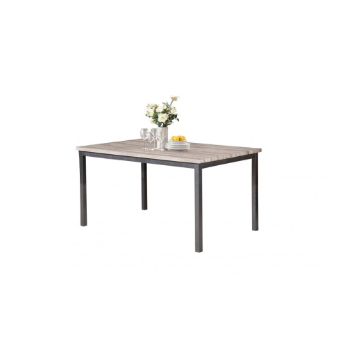 TITUS FURNITURE  Two-Tone Wood Modern Casual Dining Table Seats 6