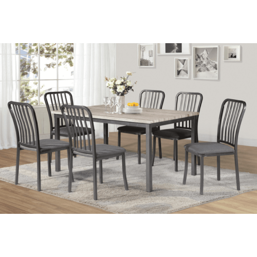 Two-Tone Wood Modern Casual Dining Table Seats 6