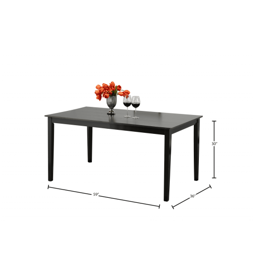 Espresso Finish Wood Classic Casual Dining Table Seats 6