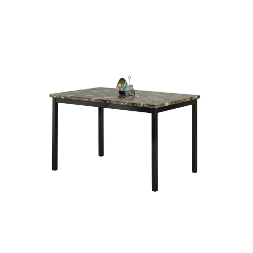 Faux Marble Finish Metal Contemporary Dining Table Seats 4