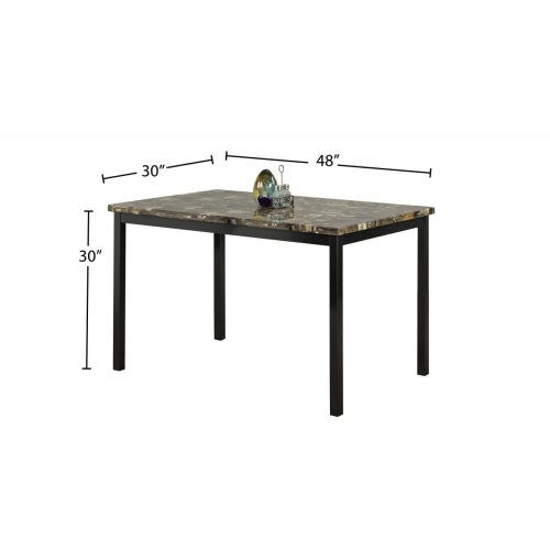Faux Marble Finish Metal Contemporary Dining Table Seats 4