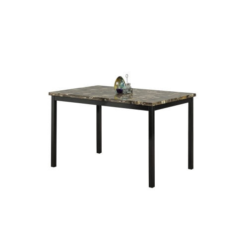 Faux Marble Finish Metal Contemporary Dining Table Seats 6