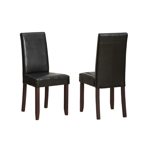 Espresso Bonded Leather With, Parsons Dining Chairs With Black Legs And