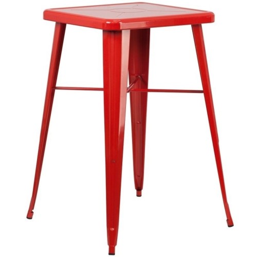 FLASH FURNITURE  Metal Square Bar Table In Red