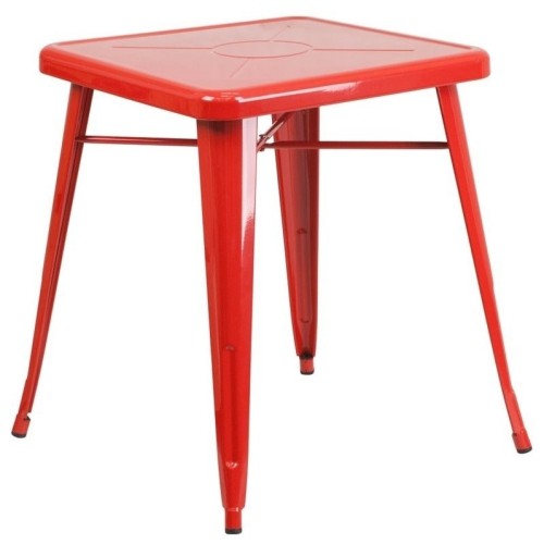 FLASH FURNITURE  Metal Square Bistro Table In Red Great quality table highly recommended