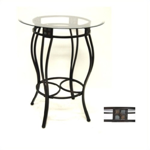 BORAAM  Beau Round Counter Height Pub Table In Black And Gold