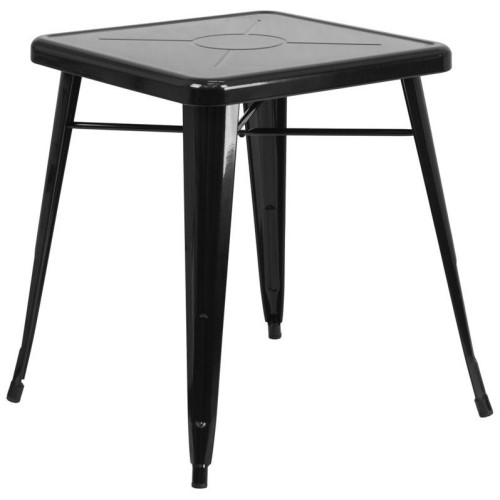 FLASH FURNITURE  Metal Square Bistro Table In Black Great quality table highly recommended