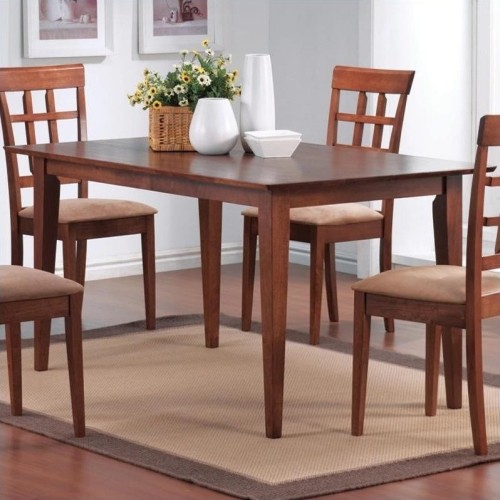 COASTER  Hyde Rectangular Leg Dining Table In Warm Medium Walnut