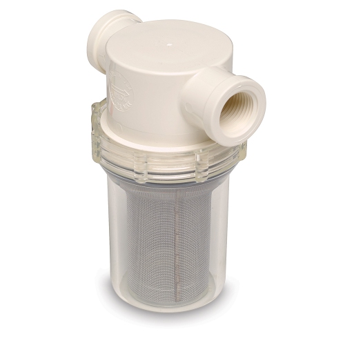 SHURFLO BY PENTAIR  Shurflo 3-4" Raw Water Strainer W-Bracket & Fittings - 50 Mesh Screen