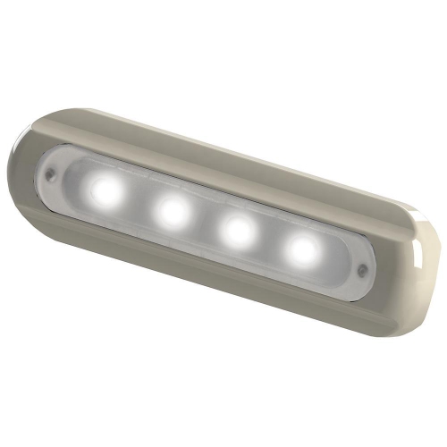 TACO METALS Taco 4-Led Deck Light - Flat Mount - White Housing