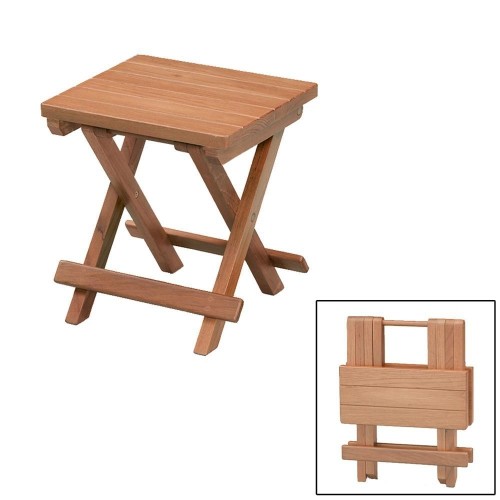 WHITECAP  Teak Grooved Top Fold-Away Table-Stool