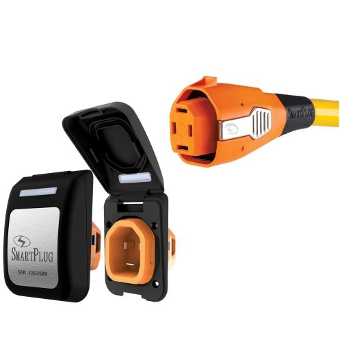 SMARTPLUG  50 Amp Connector & Non Metallic Inlet - In Black