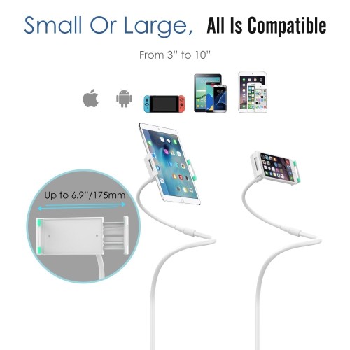 MoKo Phone/Tablet Stand, Gooseneck Lazy Adjustable Universal 3-10