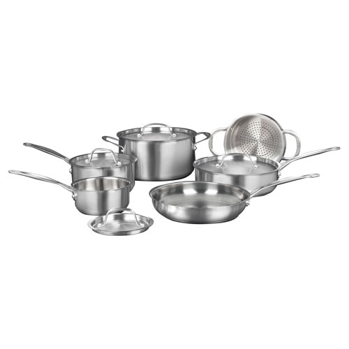 Cuisinart 10-Piece Stainless Steel Cookware Set - Stainless Steel