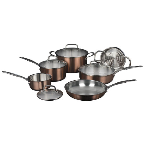 Cuisinart 10-Piece Stainless Steel Cookware Set - Stainless Steel/Copper