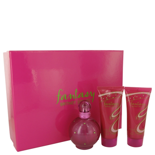 Fantasy by Britney Spears Gift Set -- 3.3 oz Eau De Parfum Spray + 3.3 oz Body Souffle + 3.3 oz Shower Gel