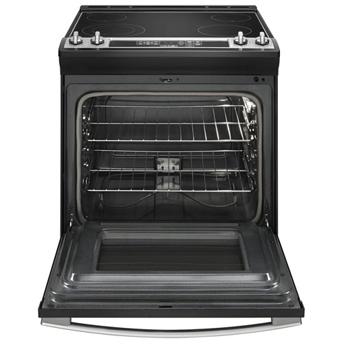 Amana 30" 4.8 Cu. Ft. Self-Clean Slide-In Electric Range - Black/Stainless