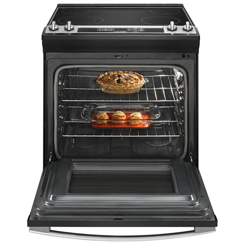 Amana 30" 4.8 Cu. Ft. Self-Clean Slide-In Electric Range - Black/Stainless