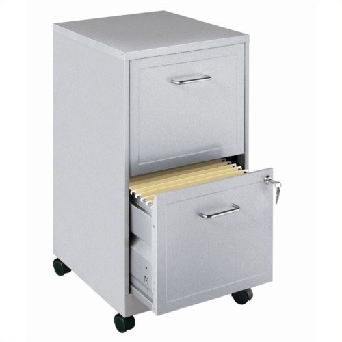 Hirsh Industries Soho Mobile 2 Drawer File Cabinet In Silver