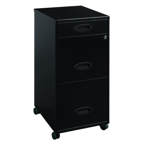 Hirsh Industries SOHO Mobile 3 Drawer File Cabinet in Black