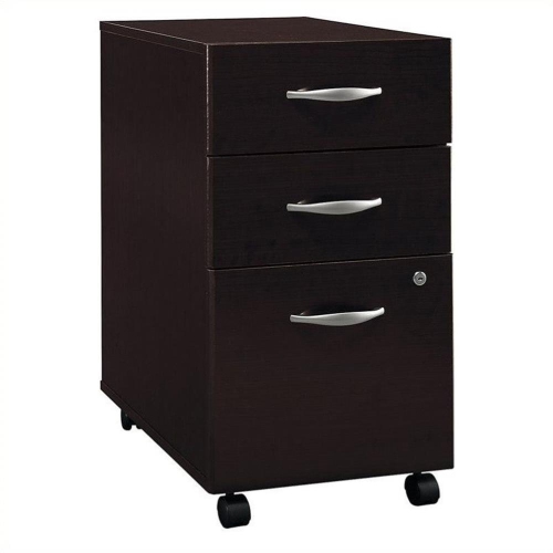 Series C 3 Drawer Mobile File Cabinet in Mocha Cherry - Engineered Wood