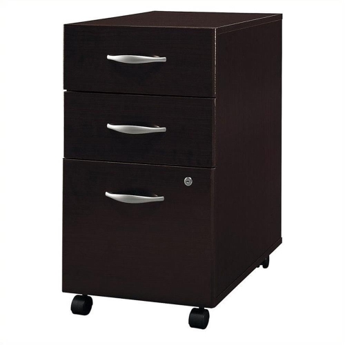 Series C 3 Drawer Mobile File Cabinet in Mocha Cherry - Engineered Wood