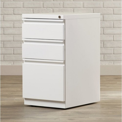 Pemberly Row 3 Drawer Mobile File Cabinet in White