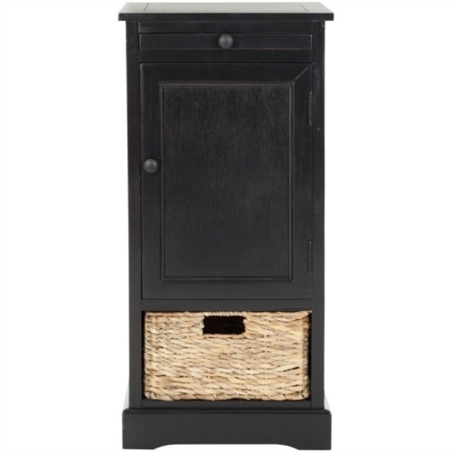 SAFAVIEH  Randy Wood Tall Storage Unit In Black