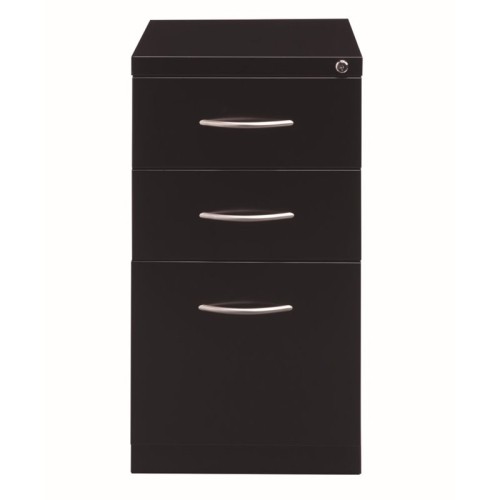 Hirsh Industries Arch Pull Mobile Pedestal Filing Cabinet in Black