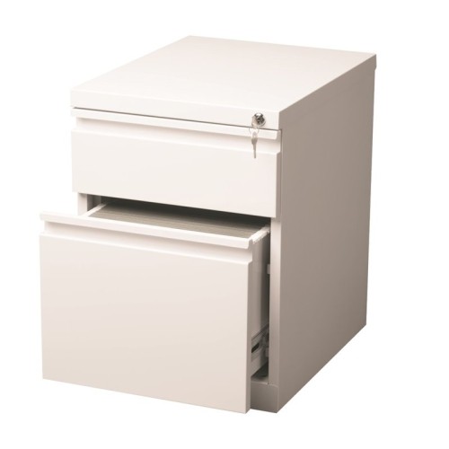 Hirsh Industries 2 Drawer Mobile File Cabinet in White