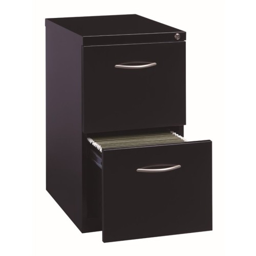 Hirsh Industries Arch Pull Mobile Pedestal Filing Cabinet in Black