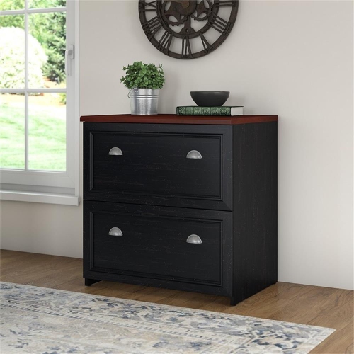 Fairview Lateral File Cabinet in Antique Black - Engineered Wood
