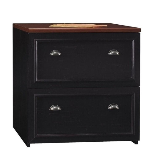 Fairview Lateral File Cabinet in Antique Black - Engineered Wood