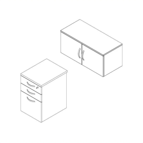 Bowery Hill 3 Piece Mid-Century Modern Wood Storage Kit in Hansen Cherry