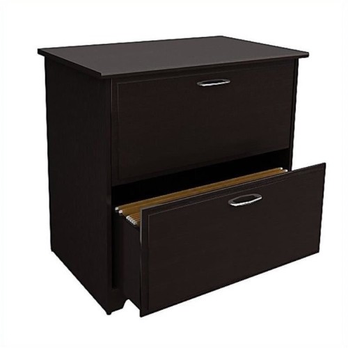 Bowery Hill 2 Drawer Lateral File Cabinet in Espresso Oak