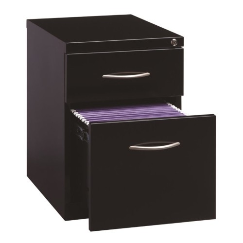 Hirsh Industries Arch Pull Mobile Pedestal Filing Cabinet in Black