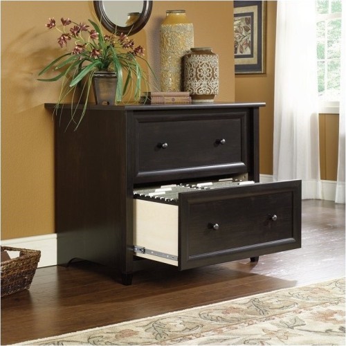 Pemberly Row 2 Drawer File Cabinet in Black