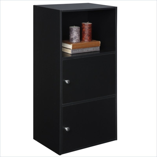 Convenience Concepts XTRA-Storage 2 Door Cabinet in Black Wood Finish