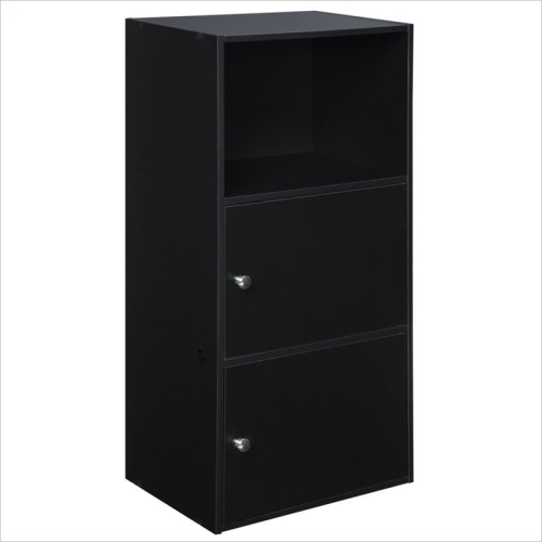 Convenience Concepts XTRA-Storage 2 Door Cabinet in Black Wood Finish