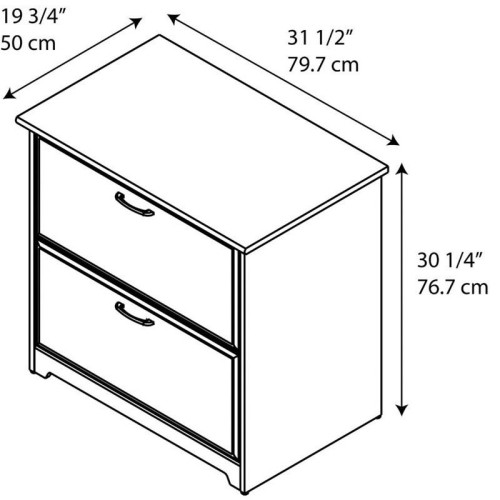 Pemberly Row 2 Drawer File Cabinet in Heather Gray