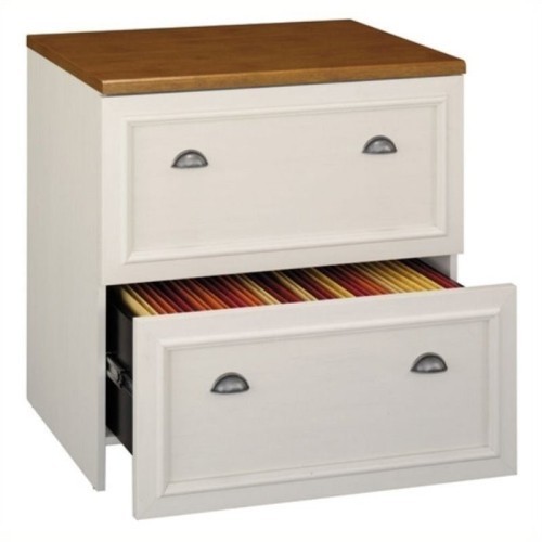 Bowery Hill 2 Drawer Lateral File Cabinet in Antique White